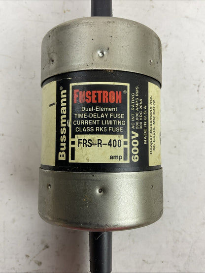 FUSETRON FRS-R-400 600VAC 300VDC 400AMP CLASS RK5 FUSE TIME-DELAY DUAL-ELEMENT