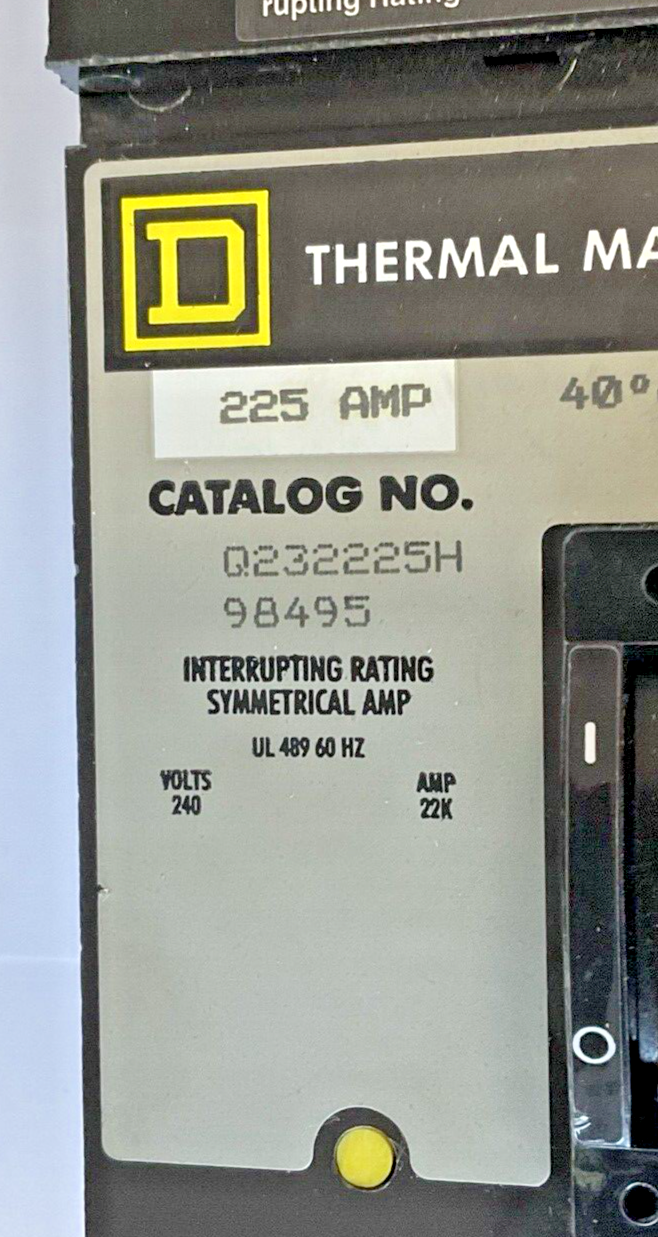 SQUARE D Q232225H CIRCUIT BREAKER 225AMP 240V