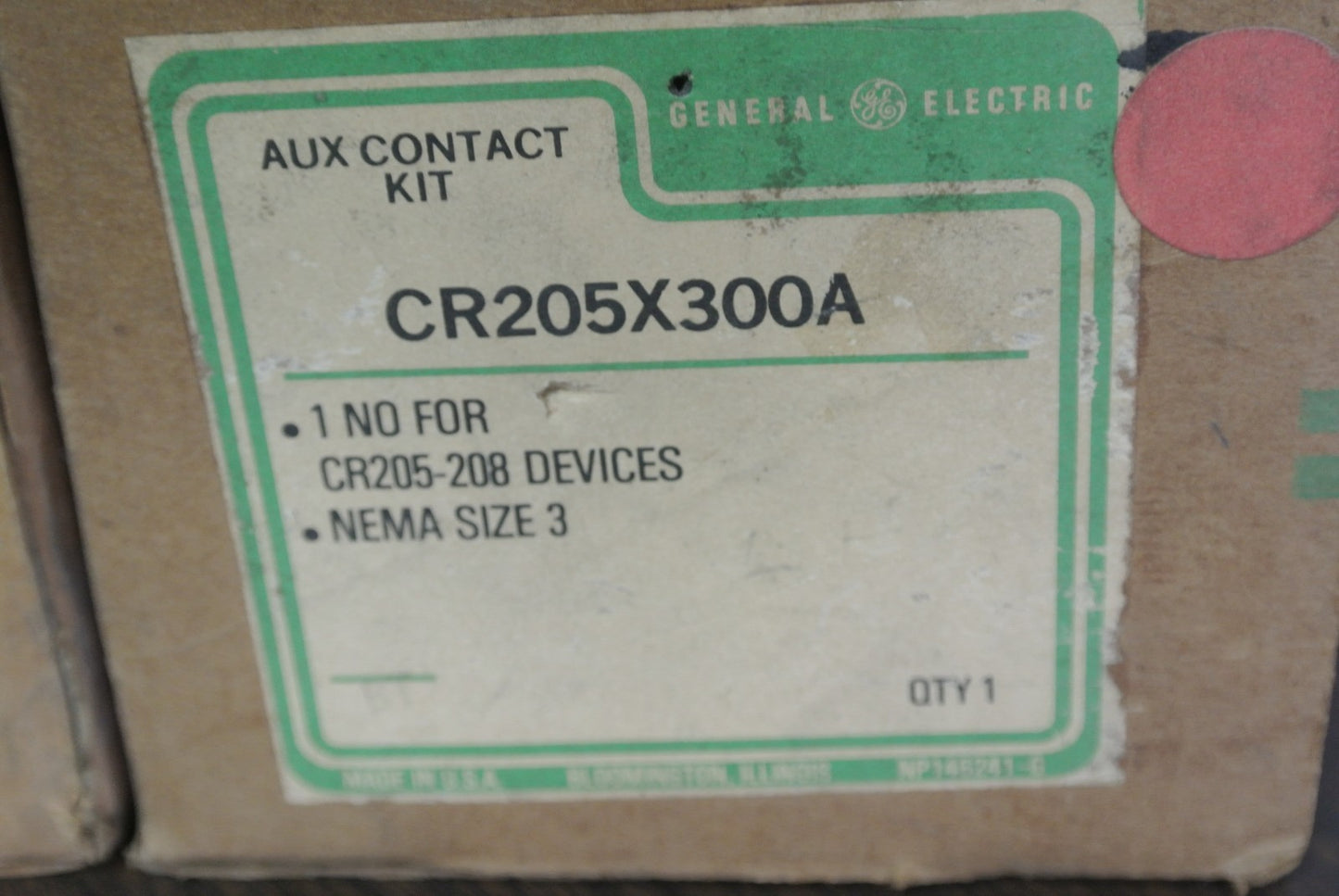 GE CR205X300A AUXILIARY CONTACT KIT - 1 N.O. for CR205-208 DEVICES - NEW SURPLUS