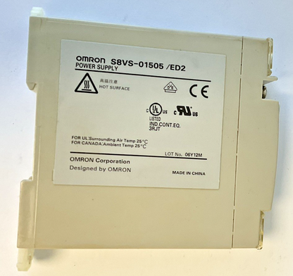 OMRON S8VS-01505 / ED2 POWER SUPPLY 5VDC 2.0A 50/60HZ
