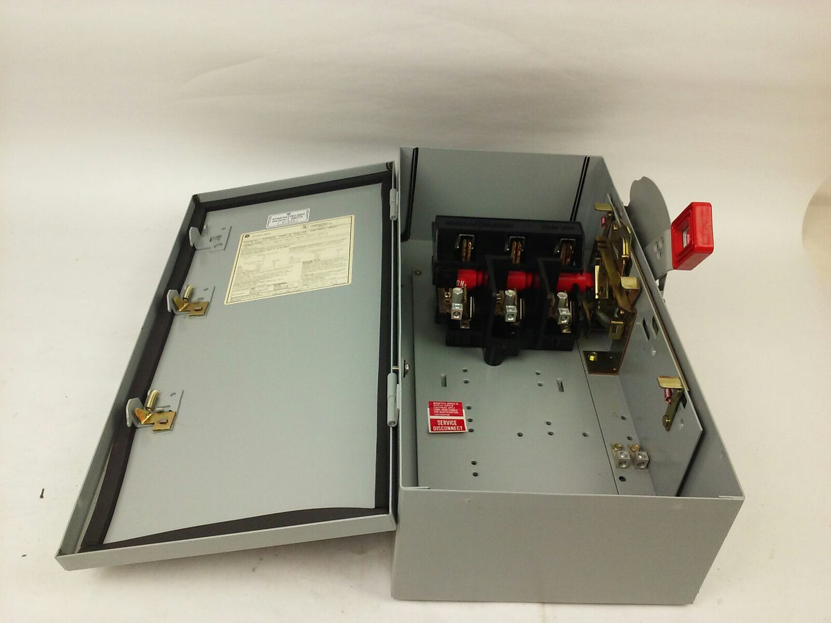 GE THN3361M, SAFETY SWITCH, 30A, 600VAC/250DC, TYPE 1/5/12 ENCLOSURE, MAX H.P.30