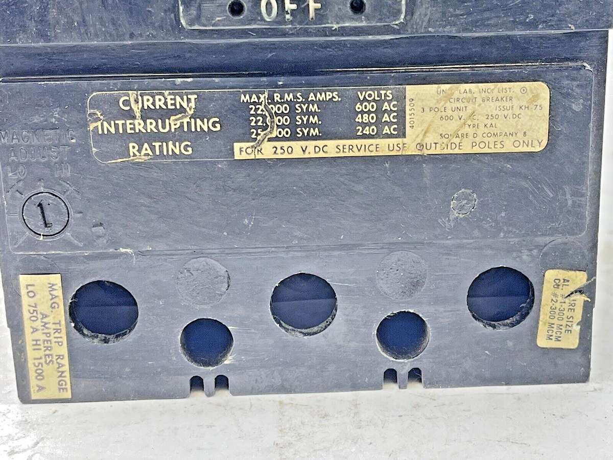 SQUARE D - KAP-36150 - CIRCUIT BREAKER - 150 AMP, 3 POLE, 600 VAC