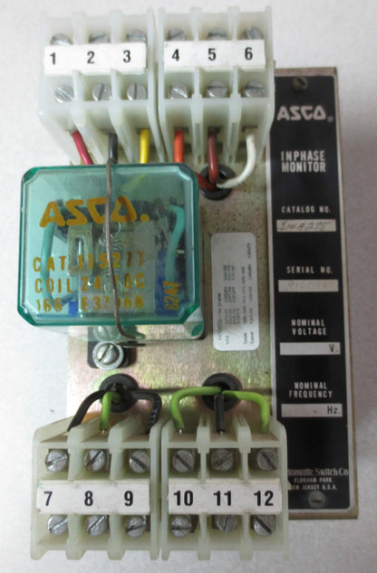 ASCO 214A298 INPHASE MONITOR 480V 60Hz - w/ 115277 RELAY, 24VDC COIL