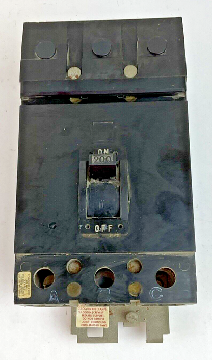 SQUARE D Q2B-32200 CIRCUIT BREAKER 200A 240VAC ***MISSING LUGS***