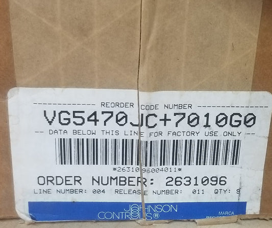 Johnson Controls VG5470JC+7010G0 ELECTRIC Valve Actuator