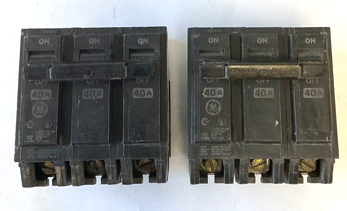 GENERAL ELECTRIC THQB 40A 3POLE CIRCUIT BREAKER ***LOTOF2***240VAC
