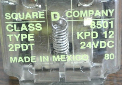 SQUARE D 8501 KPD-12 GENERAL PURPOSE RELAY - DPDT, 10A, 24VDC COIL - NEW SURPLUS