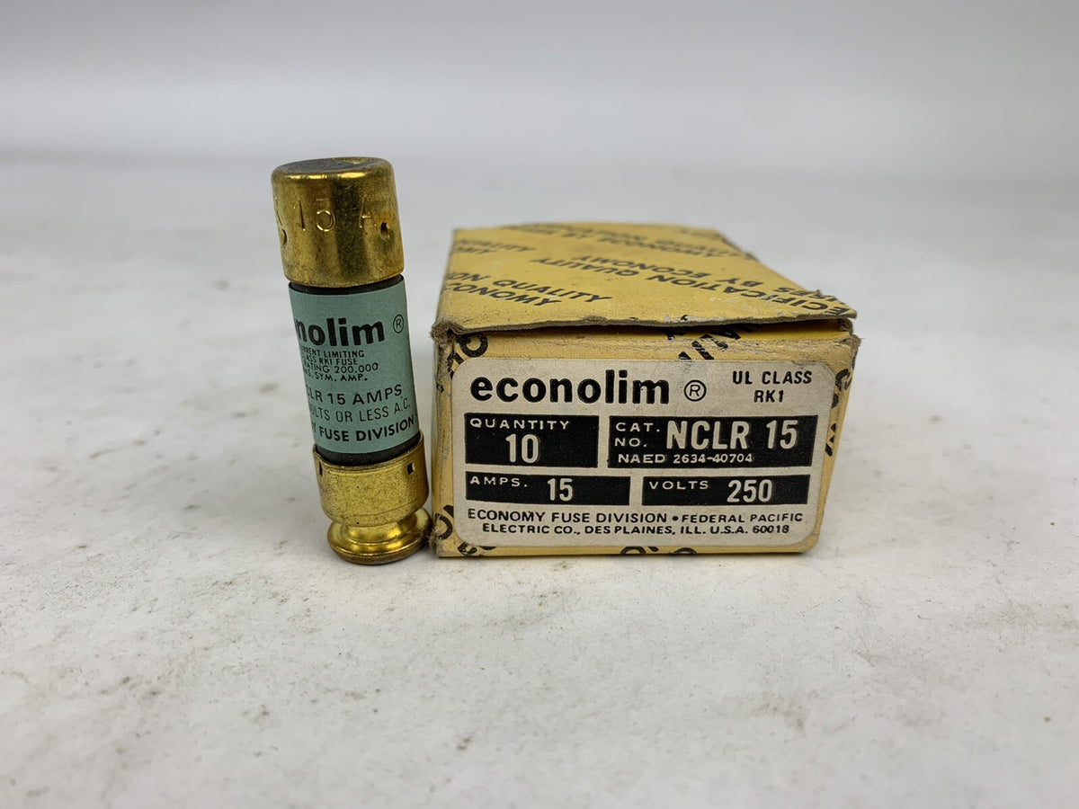 Economy Fuse Econolim NCLR 15 15A 250V Fuse "Lot of 10"