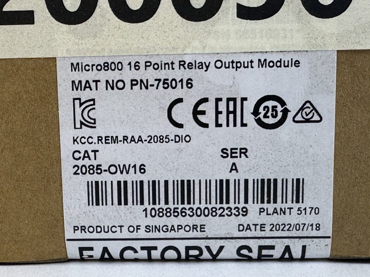 ALLEN BRADLEY 2085-OW16 MICRO800 16PT RELAY OUTPUT MODULE SERIES A