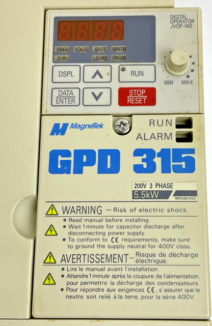 MAGNATEK MVA025 VARIABLE SPEED DRIVE 230V 33A 400HZ 3PH