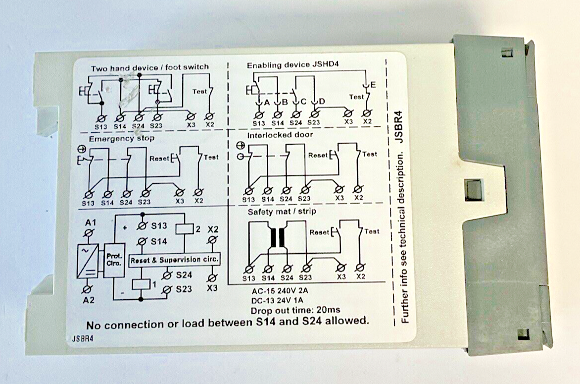 ABB 2TLA010002R0400 SAFETY RELAY 115VAC JSBR4