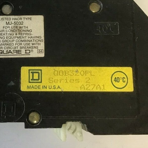 SQUARE D QOB320PL CIRCUIT BREAKER 20A 120/240VAC 3POLE