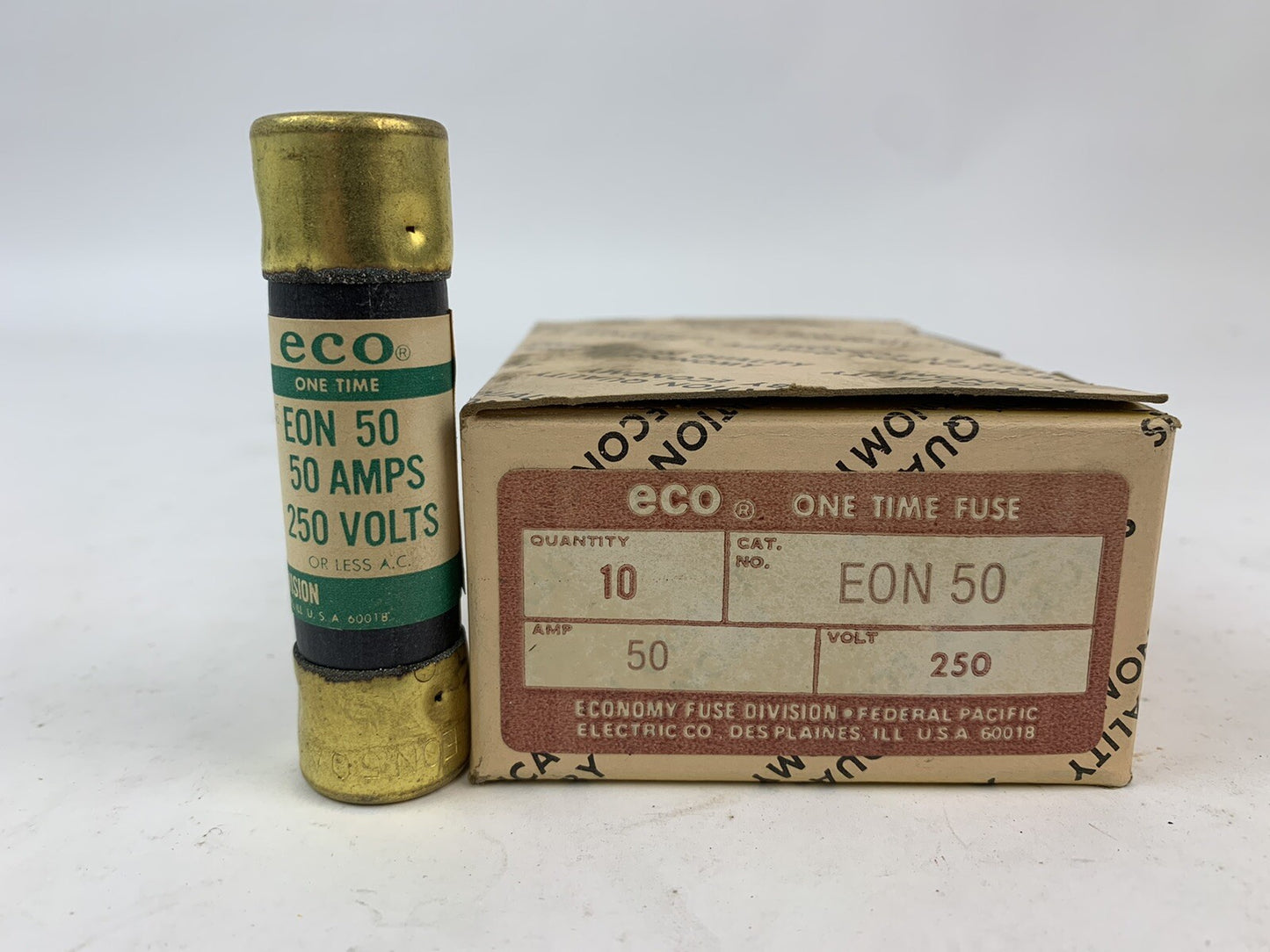 Economy Fuse One-Time EON 50 50A 250V Fuse "Lot of 10"