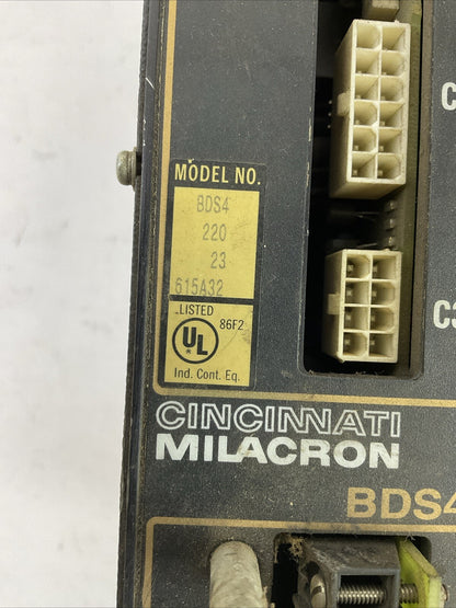 CINCINNATI MILACRON BDS4 220 23 615A32 SERVO DRIVE REV A OUTPUT 230VAC 20A/PH