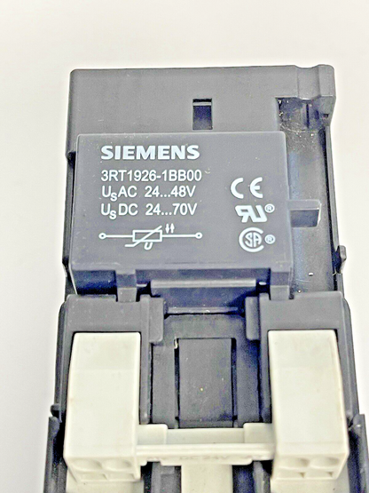 SIEMENS - 3RT1024-3B..0 & 3RH1921-2HA31 & 3RT1926-1BB00 W/ 24VDC COIL