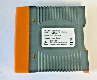 CUI VDRS-20-12 DIN RAIL POWER SUPPLY 63HZ 12VDC 1.7A 240VAC