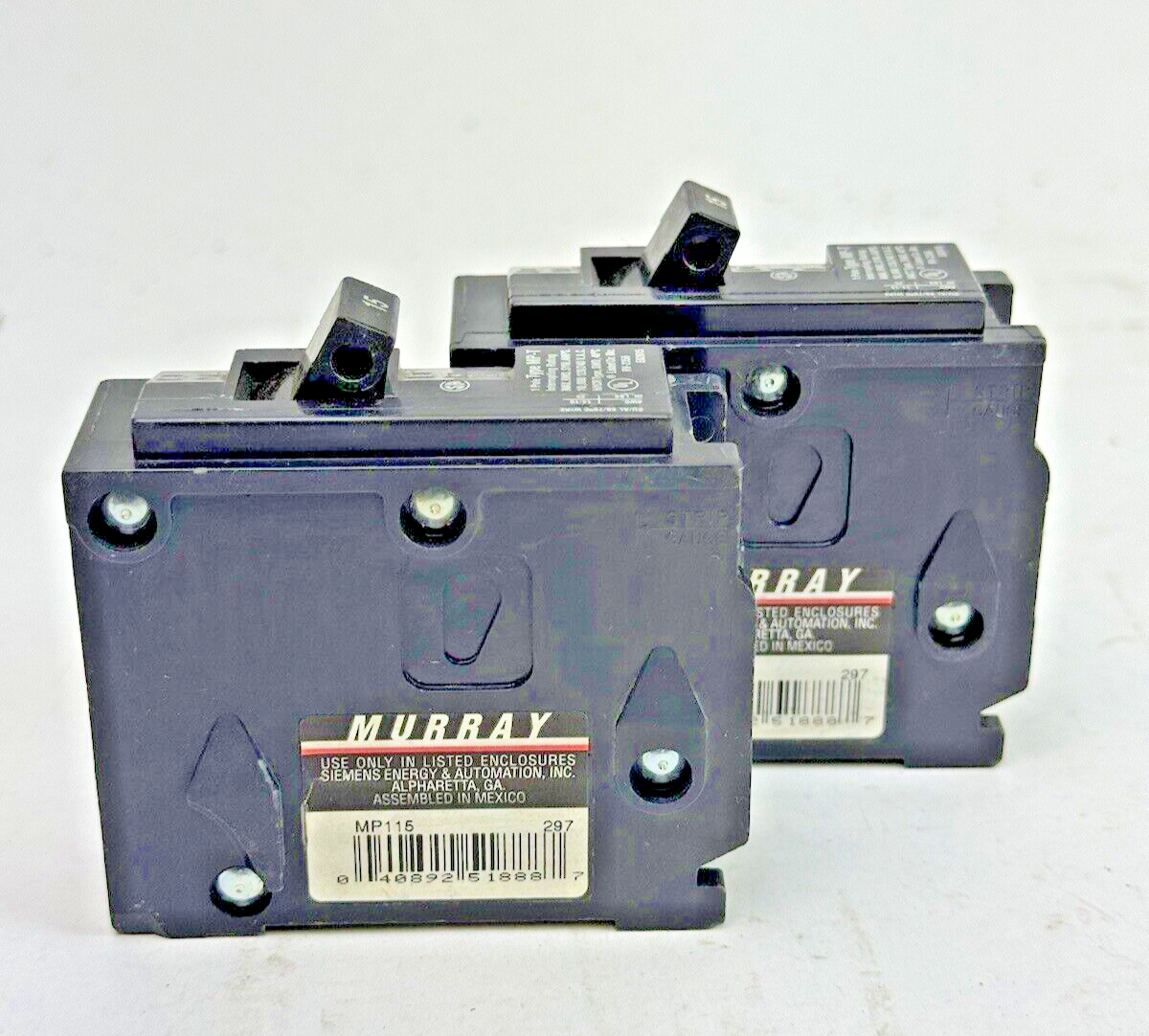 MURRAY *LOT OF 2*- MP115, 1 POLE, 15 A, 240 VAC CIRCUIT BREAKERS - NEW