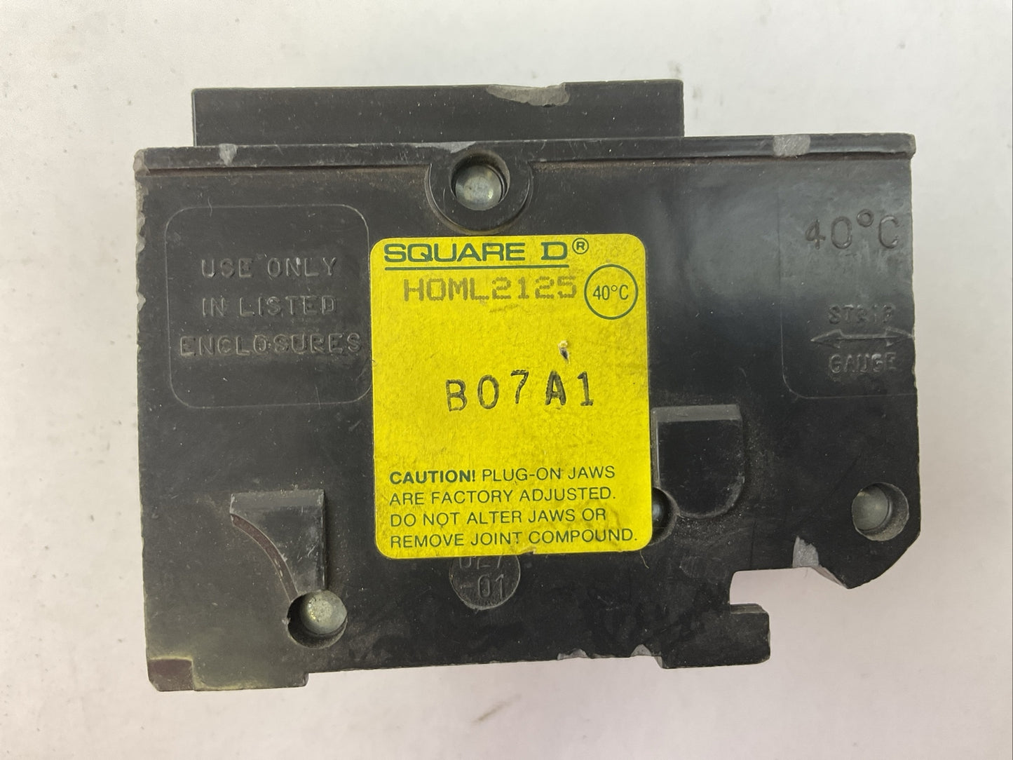 SQUARE D HOML2125 CIRCUIT BREAKER 2POLE 125AMP 120/240VAC SUB-FEED LUG