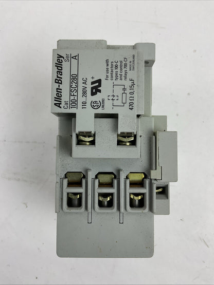 ALLEN BRADLEY 100-C37KP10 CONTACTOR 100-C37*00 SER B 600VAC 50AMP 30HP 3PH