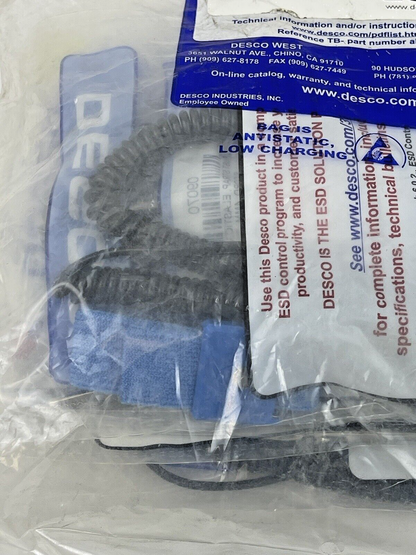 DESCO *LOT OF 10* - 09070 -WRIST STRAP, ELASTIC, ADJ., 6' COIL CORD, 4MM COMFORT
