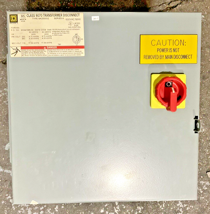 SQUARE D SK2000G2 TRANSFORMER DISCONNECT SER.A 600VAC 50/60HZ 17.39A