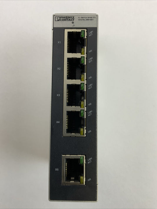 PHOENIX CONTACT FL SWITCH SFNB 5TX ETHERNET SWITCH 24VDC 185mA