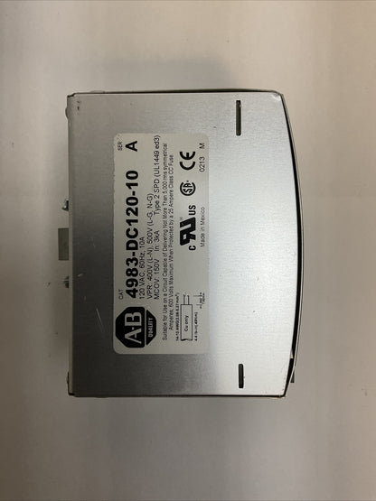 ALLEN BRADLEY 4983-DC120-10 SER A ISLATROL FILTER & SURGE SUPRESSOR 120VAC 10A