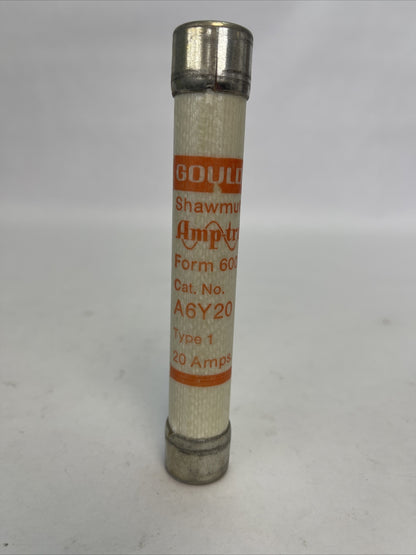 GOULD SHAWMUT A6Y20 AMP-TRAP FORM 600 TYPE 1 FUSE 20AMP 600V AC/DC (BOX OF 10)