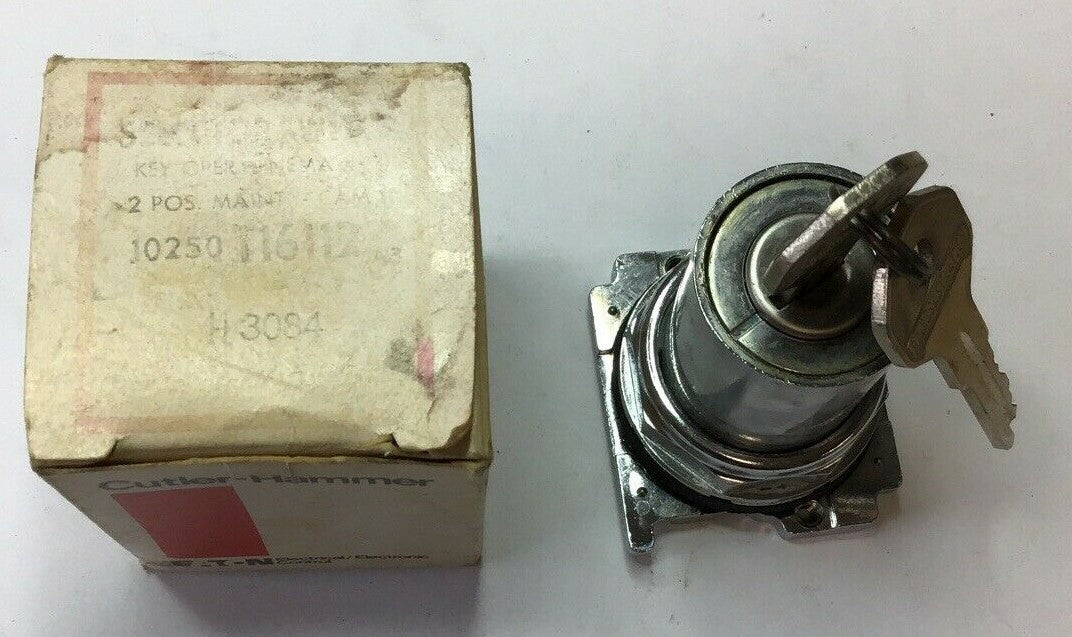 CUTLER HAMMER 10250T16112 KEY OPER. 2POS SELECTOR SWITCH
