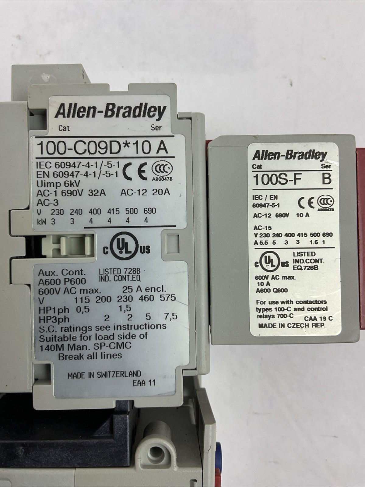 ALLEN BRADLEY STARTER (100S-C09DJ14C (100-C09D*10 +100S-F) + 193-EEBB 0.2-1.0A)