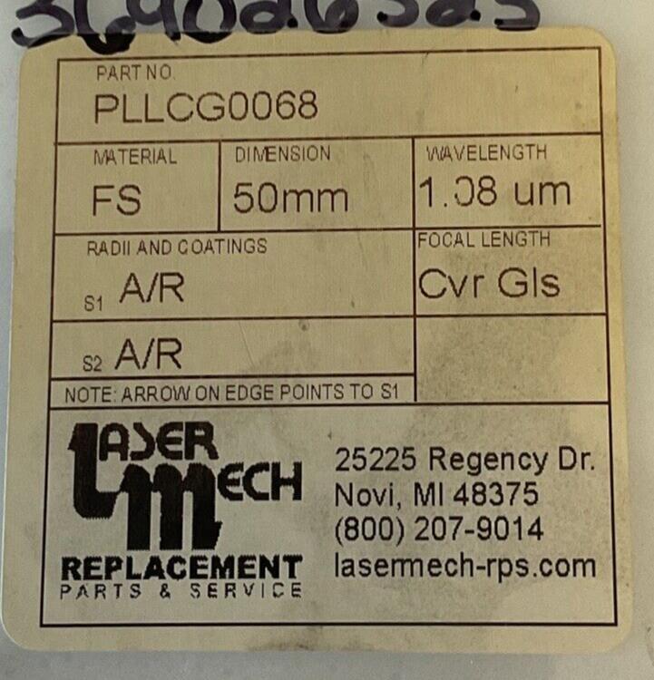 LASER MECH PLLCG0068 LENS 50MM WAVE-1.08UM CVR GLS