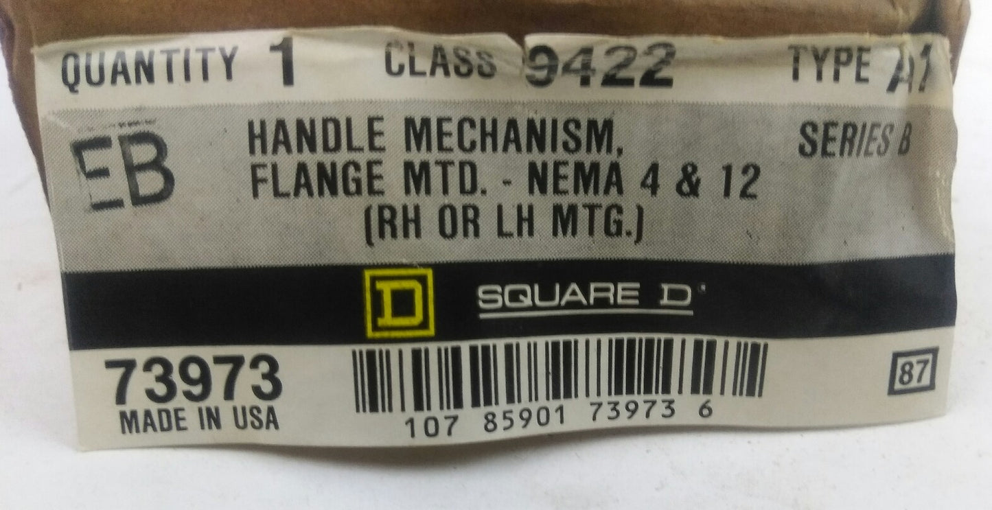 Square D 9422 TE-1 Series A Flange Mounted 100A Disconnect Switch 3P Non Fusible