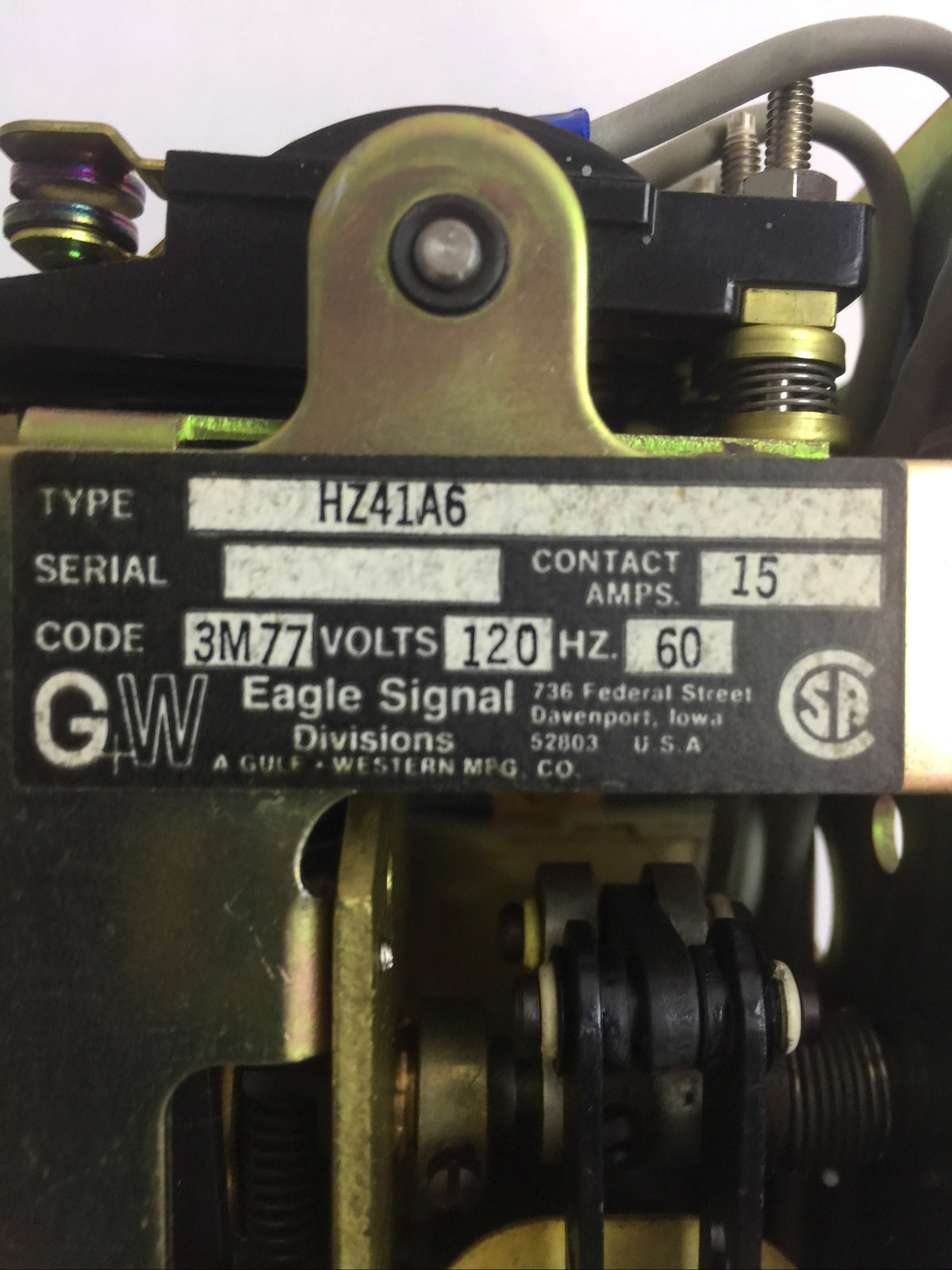 EAGLE SIGNAL HZ41A6 ELECTRIC RESET COUNTER MICROFLEX 0-1000 120VOLT 60HZ 15AMP