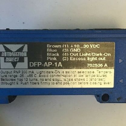 AUTOMATION DIRECT DFP-AP-1A FIBER OPTIC AMPLIFIER 30VDC