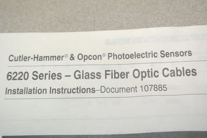 CUTLER-HAMMER & OPCON FIBER OPTIC CABLE / 3-ft. / .125 TIP  /  NEW SURPLUS