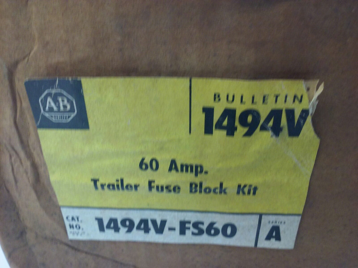 ALLEN BRADLEY 1494V-FS60, 60A, 600V, TRAILER FUSE BLOCK, 1494VFS60, 1494V