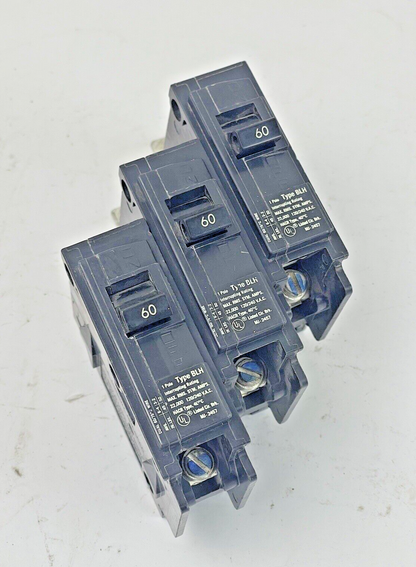 ITE *LOT OF 3* - B160H - CIRCUIT BREAKERS - 1 POLE, 60A, 240 VAC, 60Hz TYPE BLH