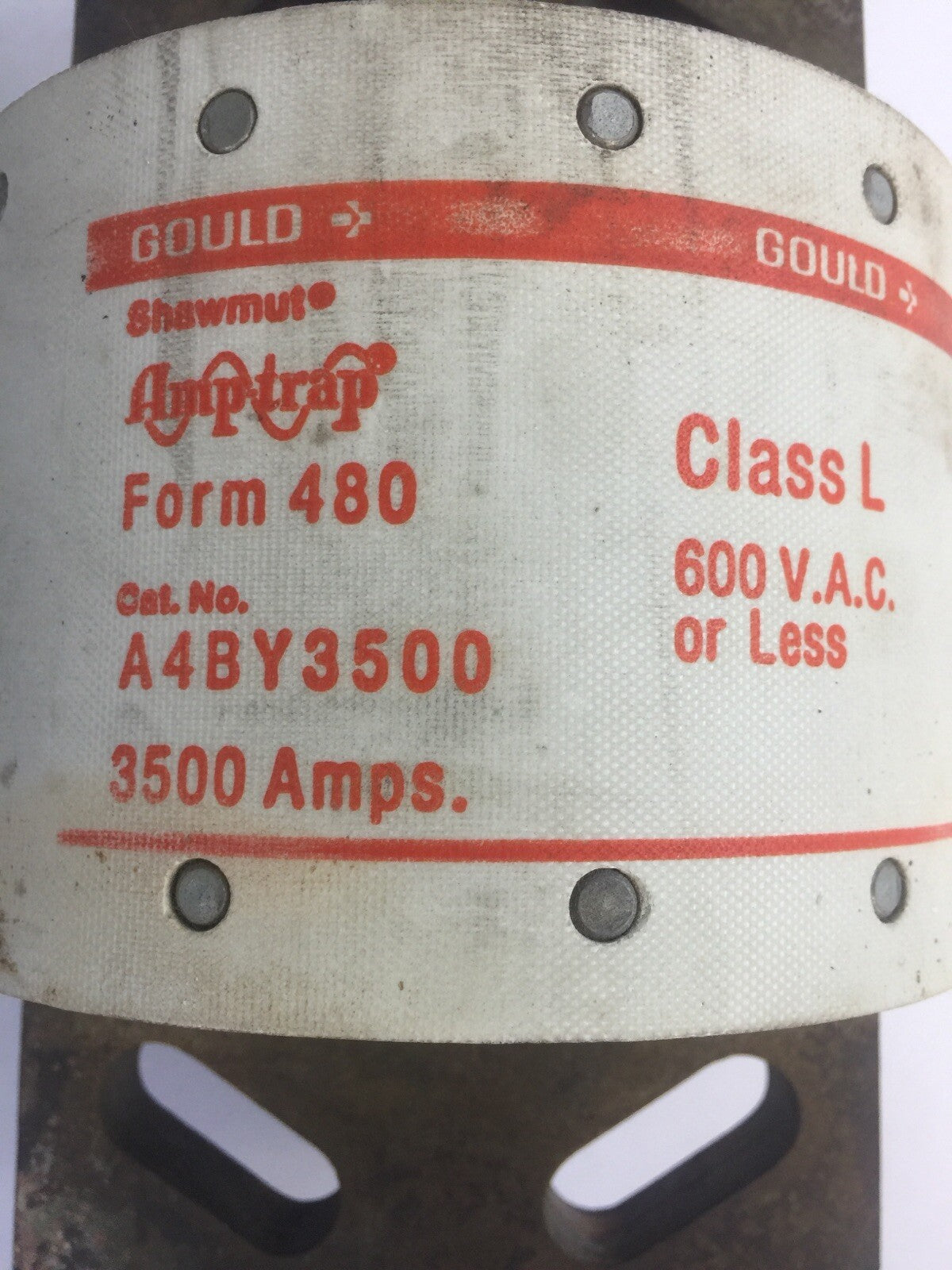 GOULD SHAWMUT AMPTRAP A4BY3500 FUSE 3500AMP 600VAC CLASS L FORM 480