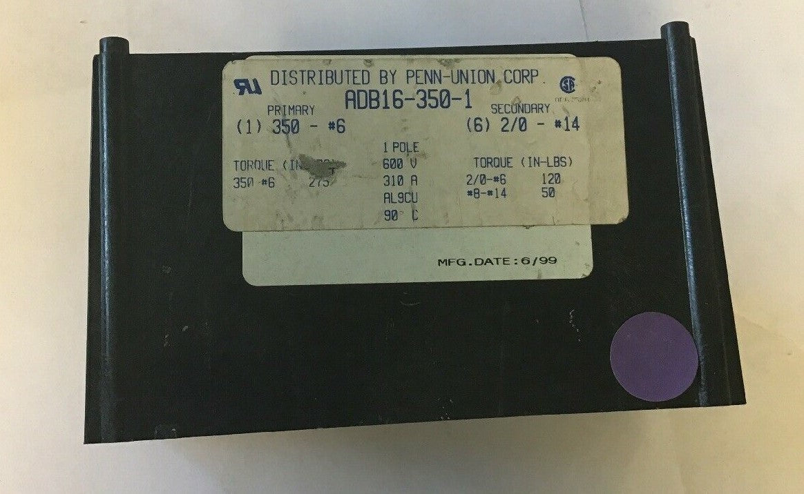 PENN UNION ADB16-350-1 POWER DISTRIBUTION BLOCK