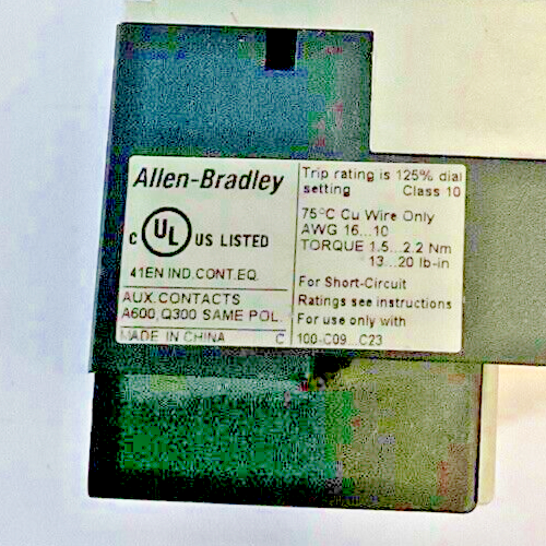 ALLEN BRADLEY 193-T1AC12 OVERLOAD RELAY SER.A 9-12.5A
