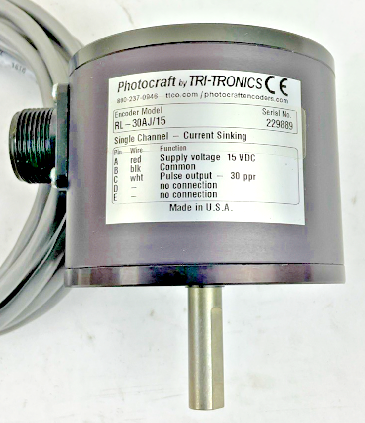 PHOTOCRAFT RL-30AJ/15 ENCODER 15VDC 30PPR