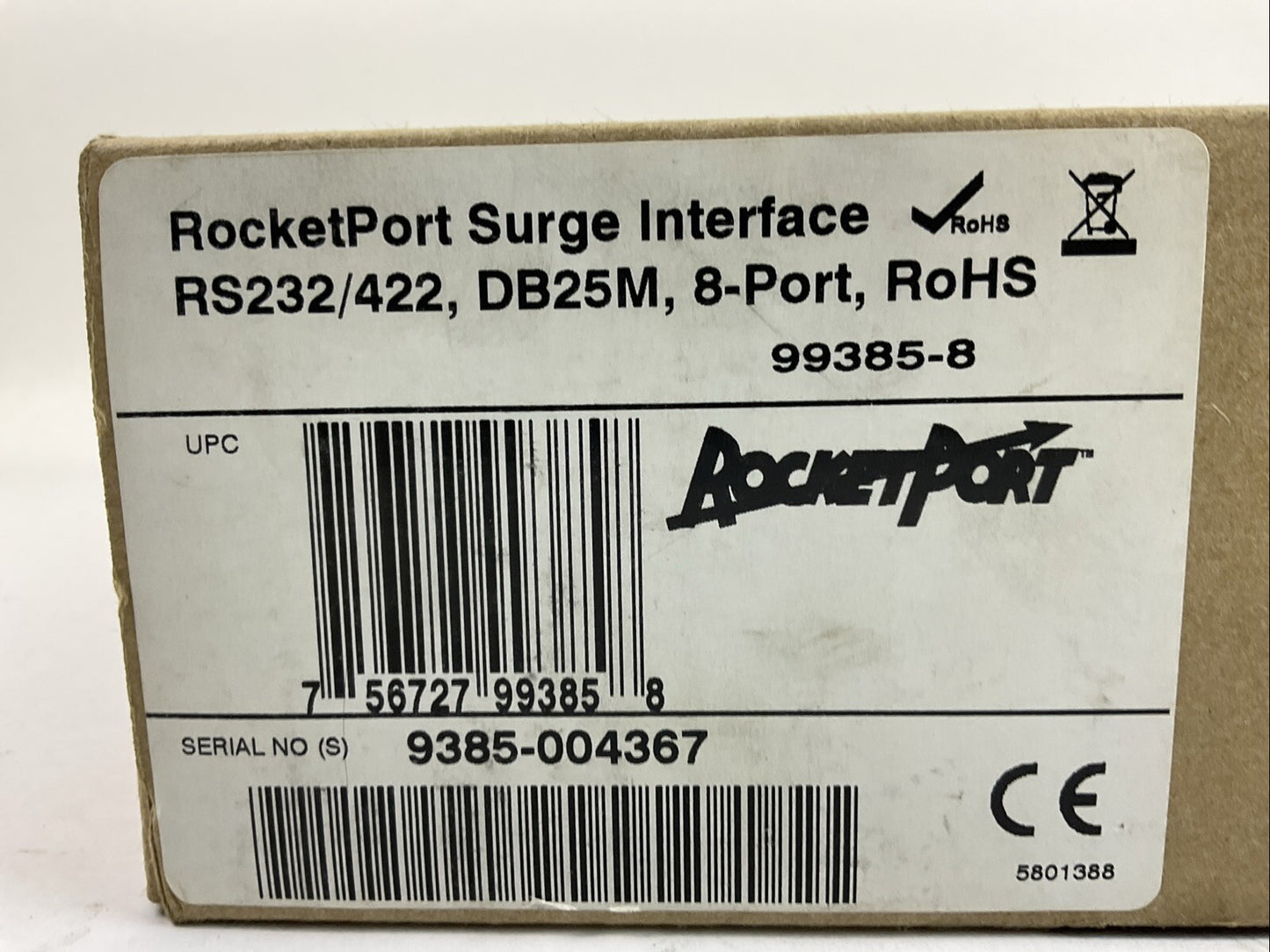 COMTROL 99385-8 ROCKET PORT SURGE INTERFACE RS232/422 DB25M 8PORT