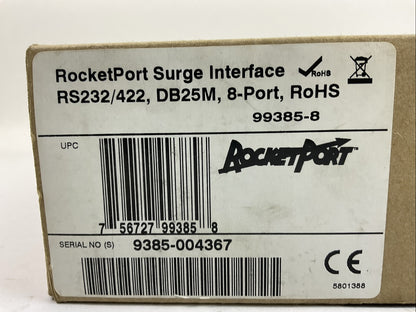 COMTROL 99385-8 ROCKET PORT SURGE INTERFACE RS232/422 DB25M 8PORT