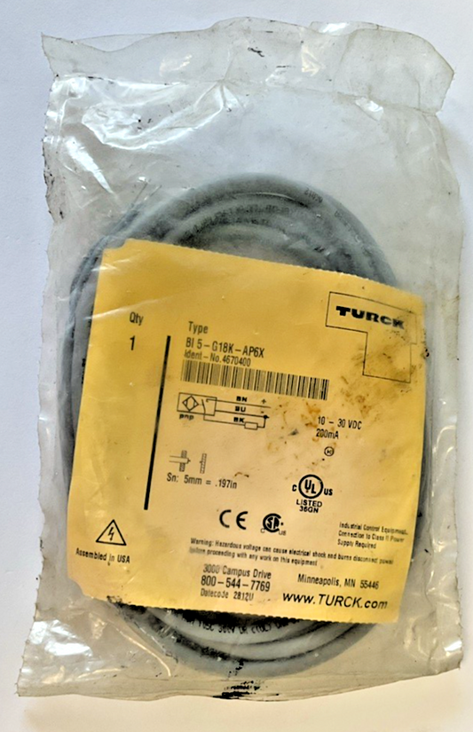 TURCK BI 5-G18K-AP6X PROXIMITY SENSOR 10-30VDC