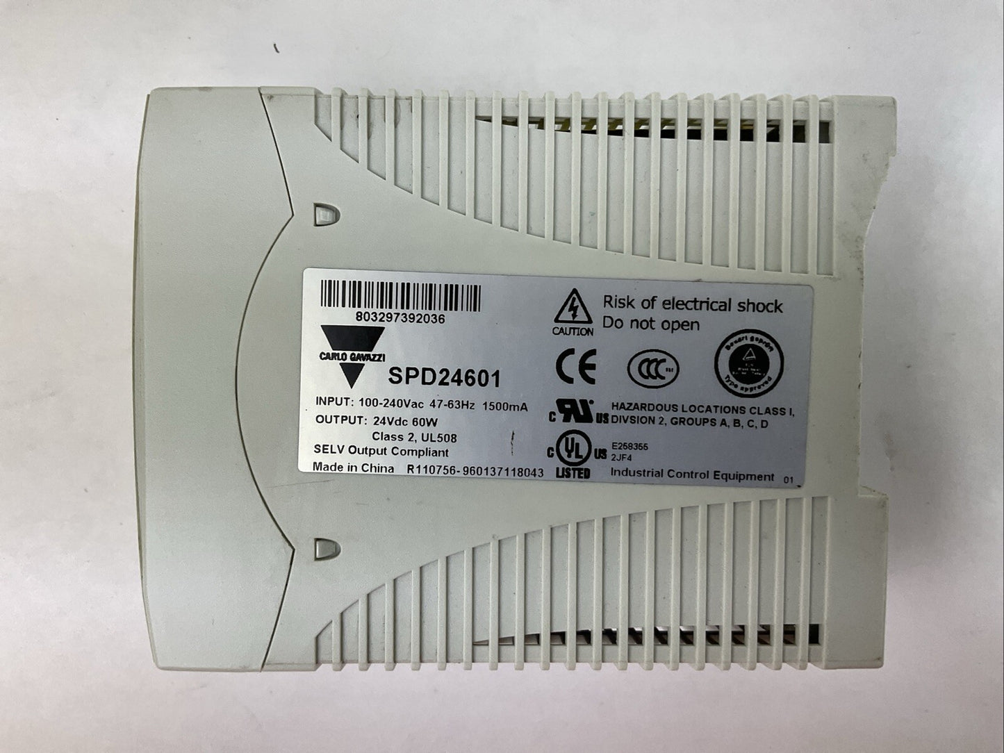 CARLO GAVAZZISPD2460 AC/DC CONVERTER POWER SUPPLY OUT 24VDC 2.5A IN 100-240VAC