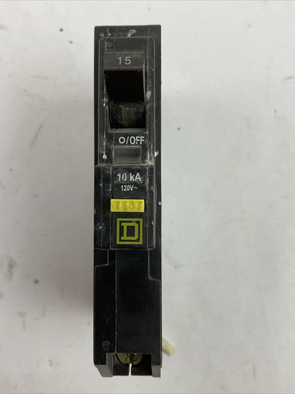 SQUARE D QO115GFI GROUND FAULT CIRCUIT BREAKER 1POLE 15AMP 120VAC