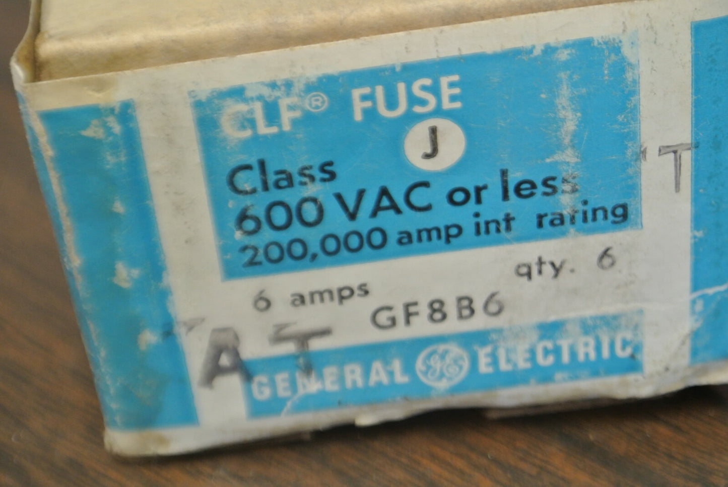 BOX of 6 GENERAL ELECTRIC GF8B6 CLASS J CLF® FUSE / 6A / 600V  NEW SURPLUS