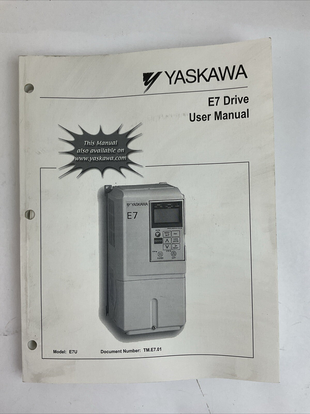YASKAWA CIMR-E7U22P2 AC DRIVE VARISPEED E7 OUTPUT 0-240VAC 3PH 10.8A 4.1kVA