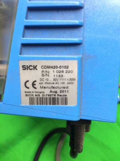 SICK OPTIC CLV650-0120 BARCODE SCANNER & CDM420-0102 POWER SUPPLY W/ WL18-3P430