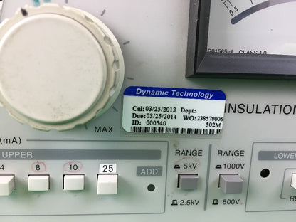 KIKUSUI TOS8870A WITHSTANDING VOLTAGE/ INSULATION RESISTANCE TESTER